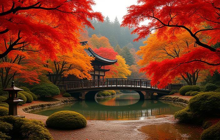 Autumn leaves in Kyoto.