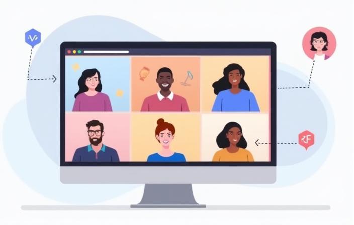 Group video call interface.